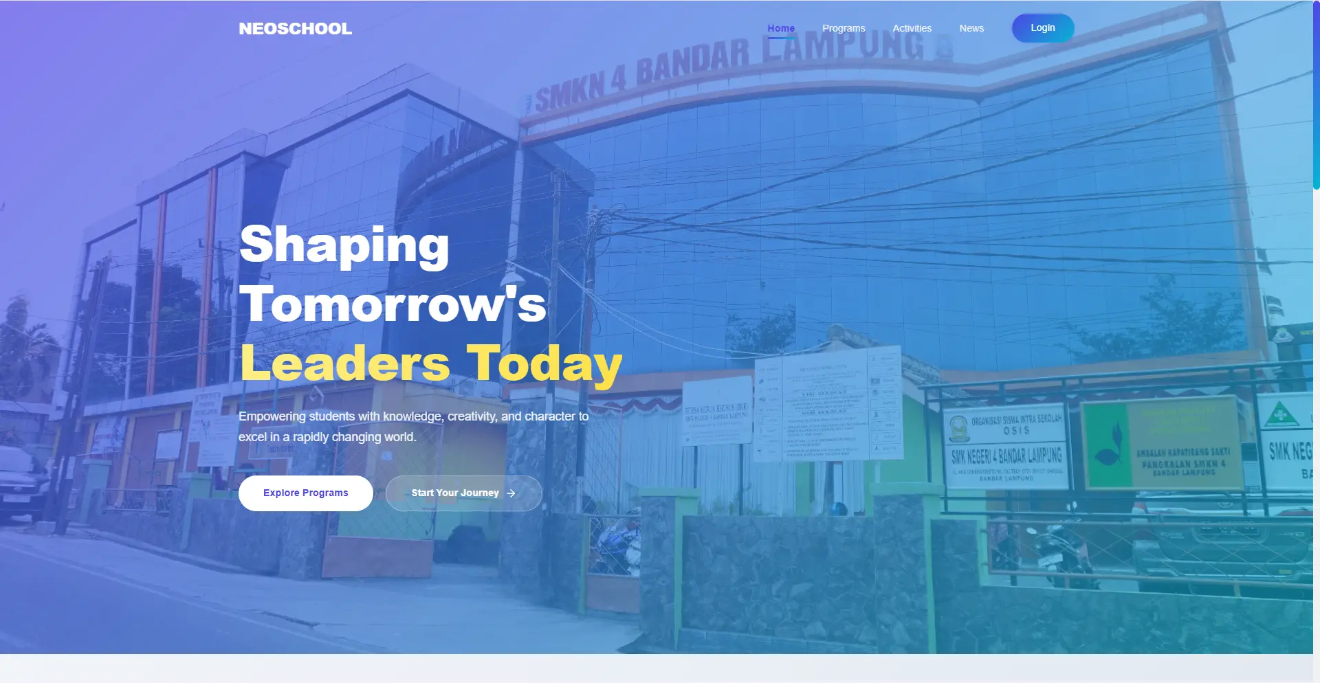 NeoSchool Dashboard - Modern School Management System Portfolio